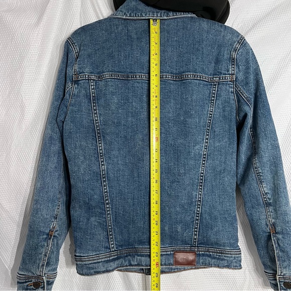 Holister Jacket Size Small Blue Denim Fleece Lined Hooded Button Down - Picture 11 of 12